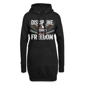 Disziplin führt zu Freiheit Adlermotiv - Hoodie-Kleid - Schwarz - Vorne