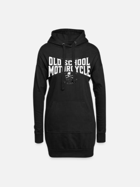 Old School Motorrad Biker Chopper Design - Hoodie-Kleid - Schwarz