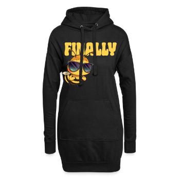 Abeille - Sweat-shirt à capuche long Femme - noir - Devant