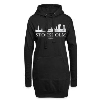 Stockholmer Skyline, Stockholm, Schweden - Hoodie-Kleid - Schwarz - Vorne