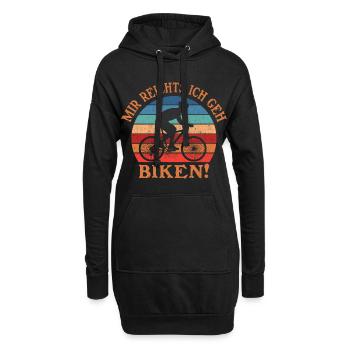 Motif motard rétro coucher de soleil - Sweat-shirt à capuche long Femme - noir - Devant