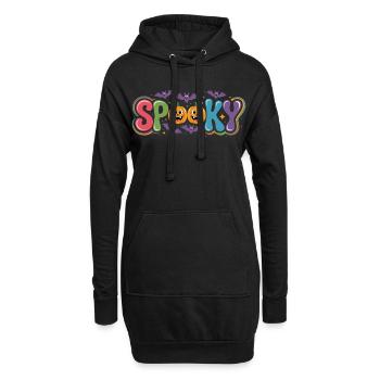 Spooky Kids Halloween Schriftzug - Hoodie-Kleid - Schwarz - Vorne