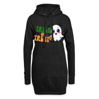 Kawaii Geist Trick or Treat Halloween Kürbis Süßes - Hoodie-Kleid - Schwarz - Vorne