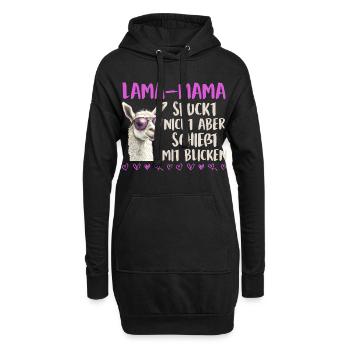 Bientôt maman LLAMA MAMAN NE CRACHE PAS REGARDS - Sweat-shirt à capuche long Femme - noir - Devant