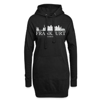Frankfurter Skyline, Frankfurt Deutschland - Hoodie-Kleid - Schwarz - Vorne