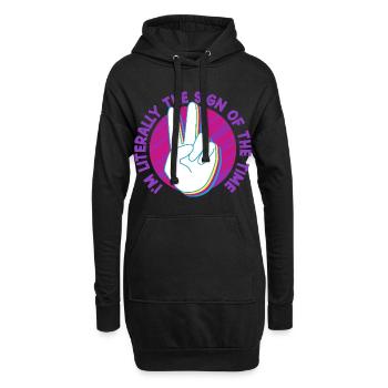 ASL Dolmetscher Gebärdensprache - Hoodie-Kleid - Schwarz - Vorne