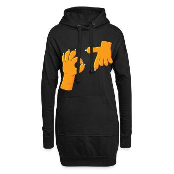 Lustige Sechs Sieben Meme Gen Alpha Slang 67 Katze - Hoodie-Kleid - Schwarz - Vorne