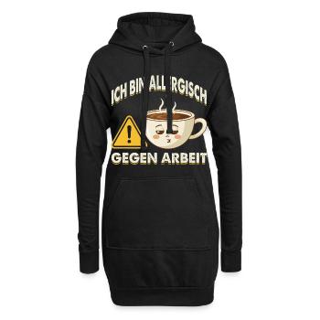 Allergisch Gegen Arbeit Kaffee - Hoodie-Kleid - Schwarz - Vorne