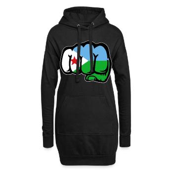 Dschibuti Flagge Faust - Hoodie-Kleid - Schwarz - Vorne