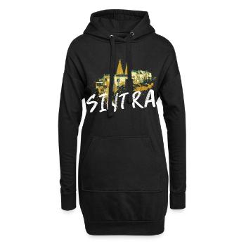 Palais national Sintra illustration Portugal - Sweat-shirt à capuche long Femme - noir - Devant