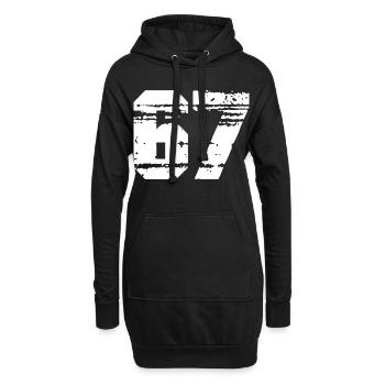 Nummer 67 in Schwarz-Weiß-Kontrast - Hoodie-Kleid - Schwarz - Vorne