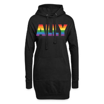 ALLY – Design arc-en-ciel pour les partisans LGBTQ+ - Sweat-shirt à capuche long Femme - noir - Devant