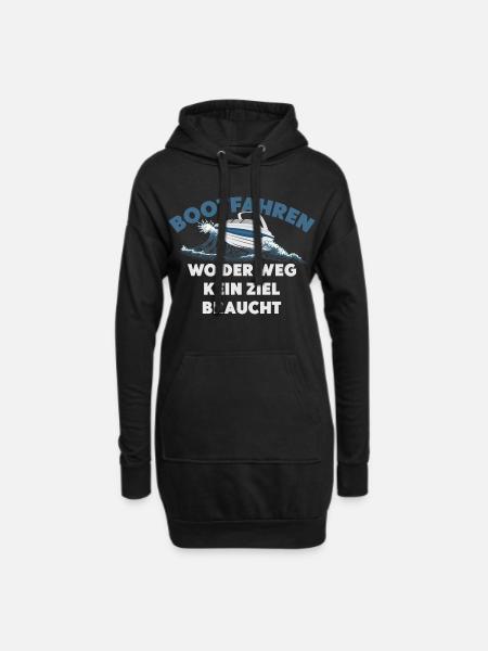 Bootfahren wo der Weg kein Ziel braucht - Hoodie-Kleid - Schwarz
