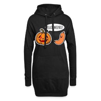 Hello Weenie! Creepy Halloween Kürbis & Würstchen - Hoodie-Kleid - Schwarz - Vorne