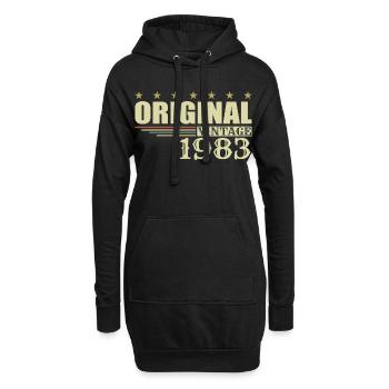 1983 Anniversaire 1983 - Sweat-shirt à capuche long Femme - noir - Devant