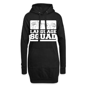ASL Dolmetscher Gebärdensprache - Hoodie-Kleid - Schwarz - Vorne