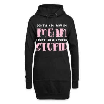 Je suis méchant – Coquille rose coquine - Sweat-shirt à capuche long Femme - noir - Devant