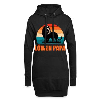 Futur papa LION DAD Rétro Drôle - Sweat-shirt à capuche long Femme - noir - Devant