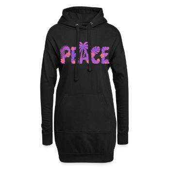 Paix tropicale dans un style de fleur violette - Sweat-shirt à capuche long Femme - noir - Devant