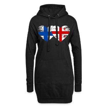 Drapeau de la Finlande Géorgie Utilisé - Sweat-shirt à capuche long Femme - noir - Devant