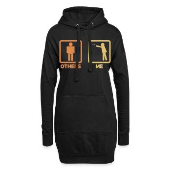 Darter Strichfiguren - Hoodie-Kleid - Schwarz - Vorne