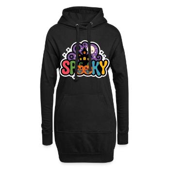 Spukhaus Halloween - Hoodie-Kleid - Schwarz - Vorne