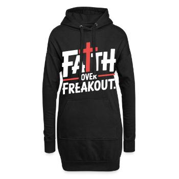 La foi sur la panique La foi en Jésus - Sweat-shirt à capuche long Femme - noir - Devant