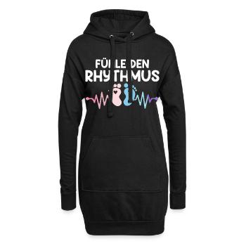 Maman enceinte SENTEZ LE RYTHME Drôle - Sweat-shirt à capuche long Femme - noir - Devant