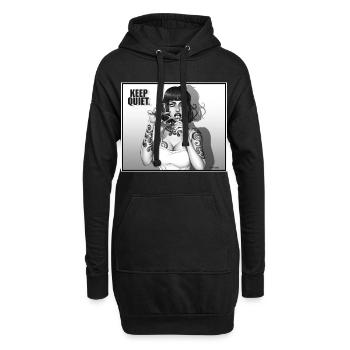 KEEP_QUIET - Hoodie-Kleid - Schwarz - Vorne