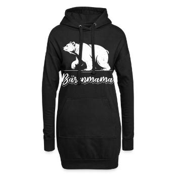 Werdende Mutter BÄRENMAMA Bald Mama Lustiges - Hoodie-Kleid - Schwarz - Vorne