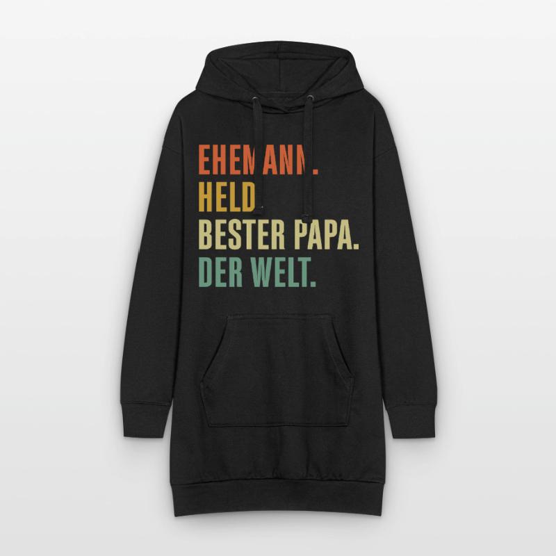 Vatertag Geschenkidee Bester Papa der Welt Ehemann Hoodie-Kleid