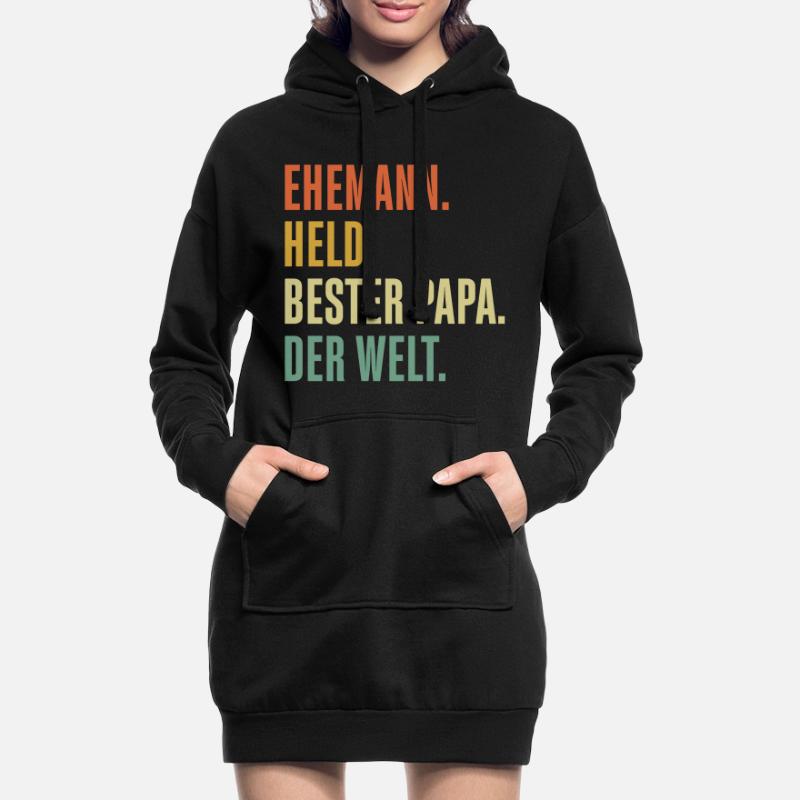 Vatertag Geschenkidee Bester Papa der Welt Ehemann Hoodie-Kleid