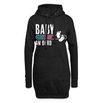 Werdende Mütter BABY AN BORD Lustiges - Hoodie-Kleid - Schwarz - Vorne