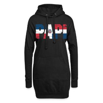  Papi Dominikanische Flagge – Stolzer Papa aus der - Hoodie-Kleid - Schwarz - Vorne