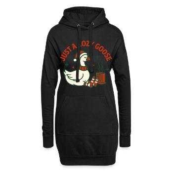 Weihnachtsgans nur ein gemütlicher Gänseurlaub - Hoodie-Kleid - Schwarz - Vorne