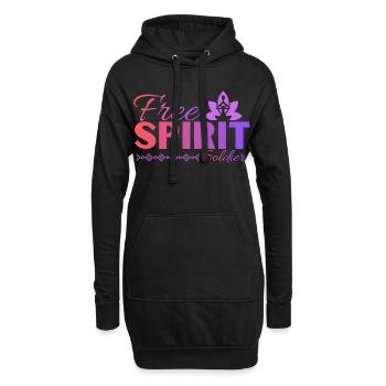 Yoga & Mindset Design für freie Seelen Free Spirit - Hoodie-Kleid - Schwarz - Vorne