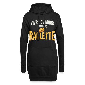 Raclette Käse Geschenk Humor Winter Savoyen - Hoodie-Kleid - Schwarz - Vorne