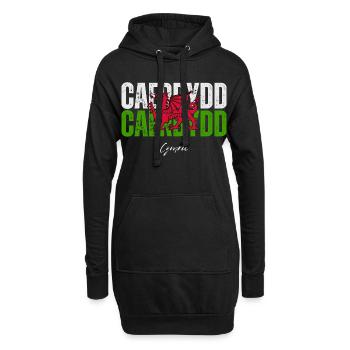 Cardiff, Wales, walisischer Stolz - Hoodie-Kleid - Schwarz - Vorne
