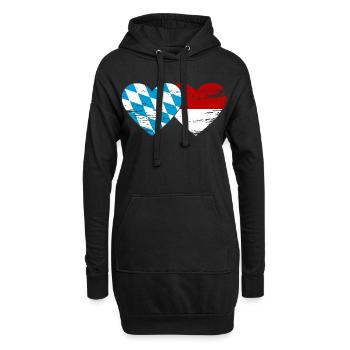 Cœur du drapeau du Bayern Monaco utilisé - Sweat-shirt à capuche long Femme - noir - Devant