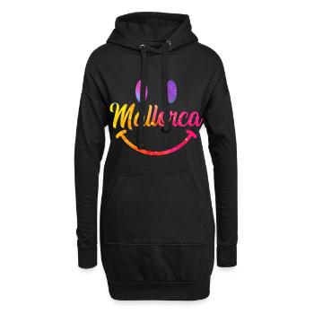 Mallorca Wasserfarben Smiley - Hoodie-Kleid - Schwarz - Vorne