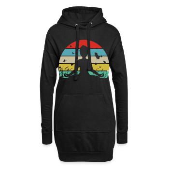 Yoga Meditation Retro Shirt mit Schmetterlingen - Hoodie-Kleid - Schwarz - Vorne