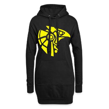 Ägyptischer Gott Horus (gelb) - Hoodie-Kleid - Schwarz - Vorne