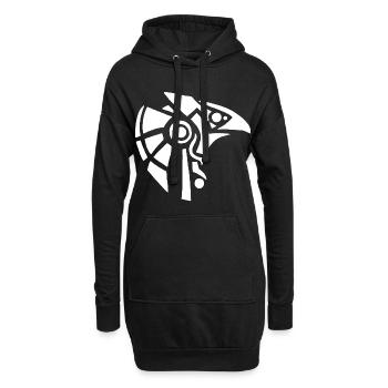 Ägyptischer Gott Horus (weiß) - Hoodie-Kleid - Schwarz - Vorne