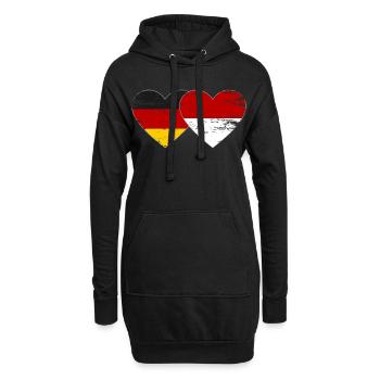 Allemagne Monaco Drapeau Coeur - Sweat-shirt à capuche long Femme - noir - Devant