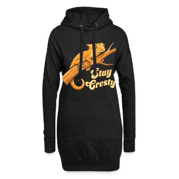 Gecko À Crête Reptile Humour Lézard - Sweat-shirt à capuche long Femme - noir - Devant