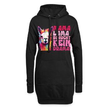 Les futures mamans MAMA LAMA N'A PAS BESOIN DE DRAME - Sweat-shirt à capuche long Femme - noir - Devant