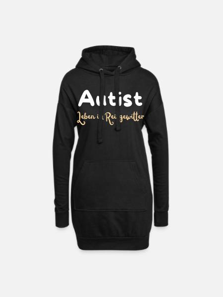 Life in a Storm of Stimuli Autism Statement - Hoodie Dress - black