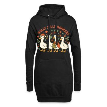 Weihnachtsgans Holly Jolly Honkers Fun Design - Hoodie-Kleid - Schwarz - Vorne