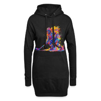 Hockey sur glace Joueuse de hockey sur glace Femme - Sweat-shirt à capuche long Femme - noir - Devant