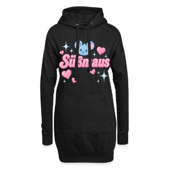 Süßmaus - y2K statement design - Hoodie-Kleid - Schwarz - Vorne